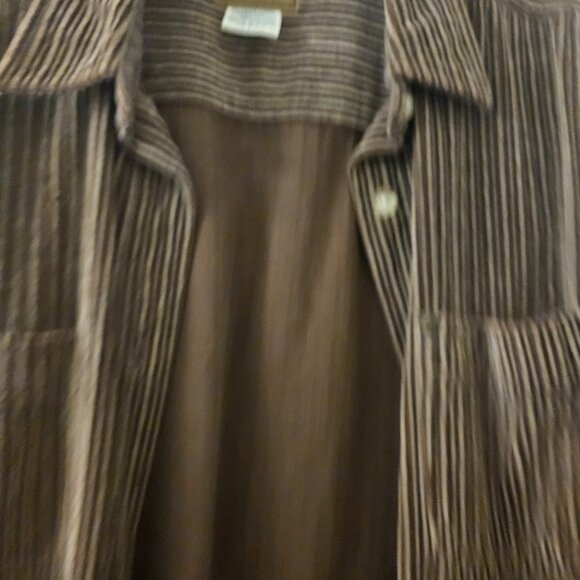 St john Cowgirl oversized Trendy brown Button Down Corduroy shacket shirt XL - Picture 7 of 9